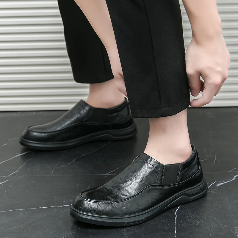 

Men's shoes slip on Classic Microfiber Leather Casual Shoes Mens business Party Wedding Loafers Moccasins Men Driving Flats