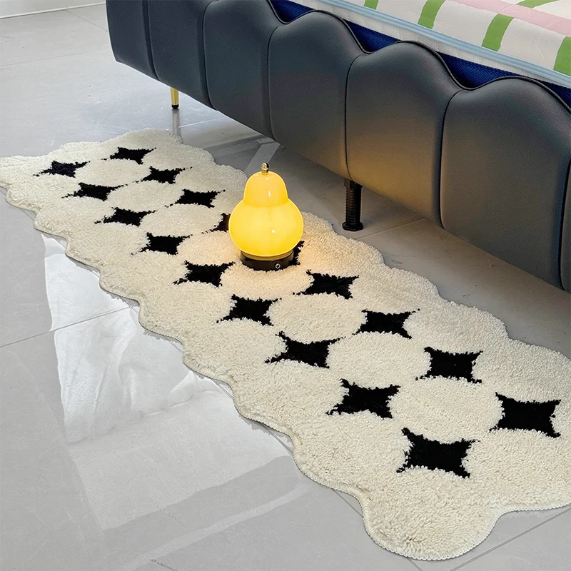 Cream Style Imitation Cashmere Carpet Bedroom Bed Blanket Advanced Home Decor Living Room Cloakroom Balcony Soft Mat