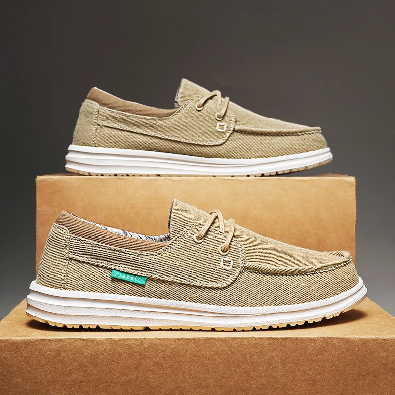 

New Summer Men's Canvas Shoes Comfortable Soft Men's Shoes Breathable Men Vulcanized Shoes Slip Wear Men's Casual Flat Shoes