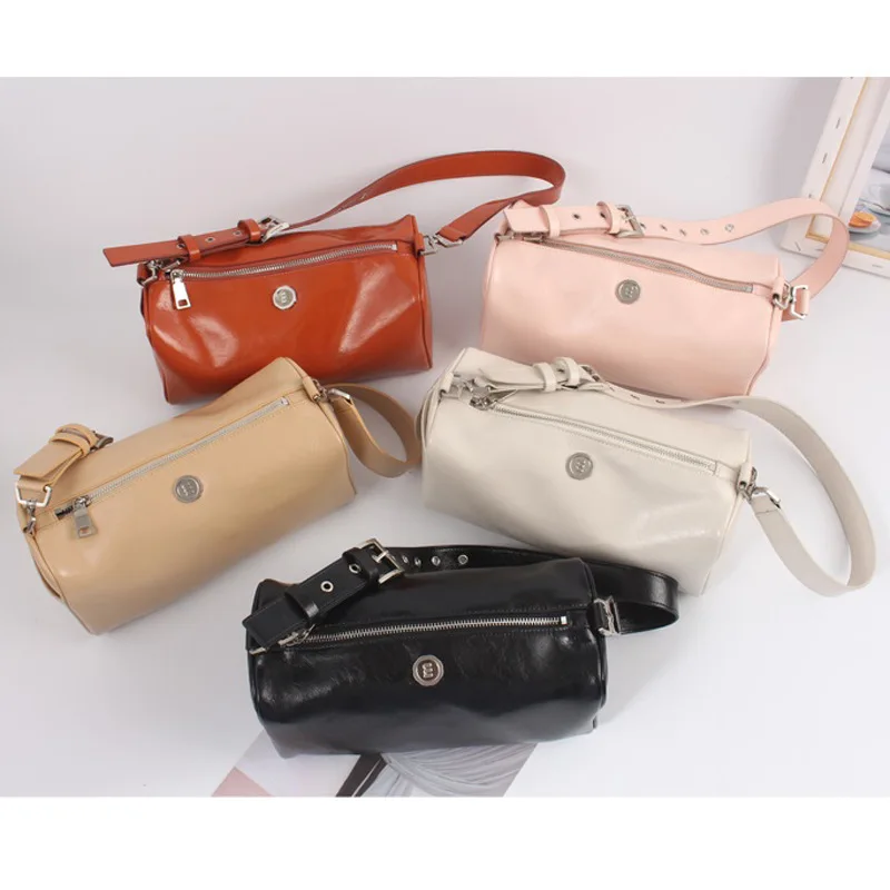 

High quality luxury Korea minit caviar pillow bag portable Boston bag slung women's shoulder bag