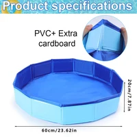 สระว่ายน้ําสุนัขพับได้ 60-20 ซม., สระว่ายน้ําสุนัขพลาสติกแข็งแบบพกพา, อ่างอาบน้ําสัตว์เลี้ยงแบบพับได้กลางแจ้งสําหรับสัตว์เลี้ยงสุนัขและแมว 6