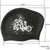 Fashion Silicone Swimming Cap Waterproof Long Hair Women Female Flower Printed Swim Pool Bathing Caps Hat Protect Ears Plus Size 2