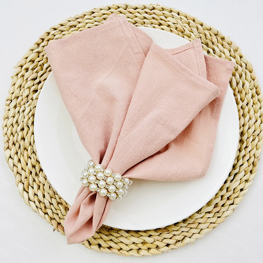 10PCS Dinner 100% Cloth Napkins Solid Cotton Table Napkins Serviettes Soft Washable And Reusable For Weddings Parties Restaurant