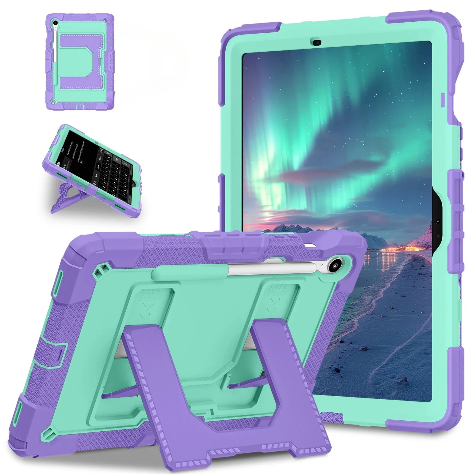 Rugged Samsung Tablet Case with Handle Stand and Pen Slot - Shockproof Design