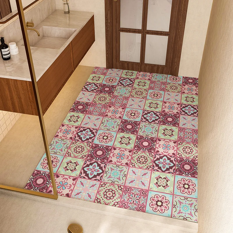 

Vintage Anti-Slip Absorbent Floor Mat, Bathroom Carpet, Home Decor, Bath, Washing Table, Large Rug, Toilet, Doormat
