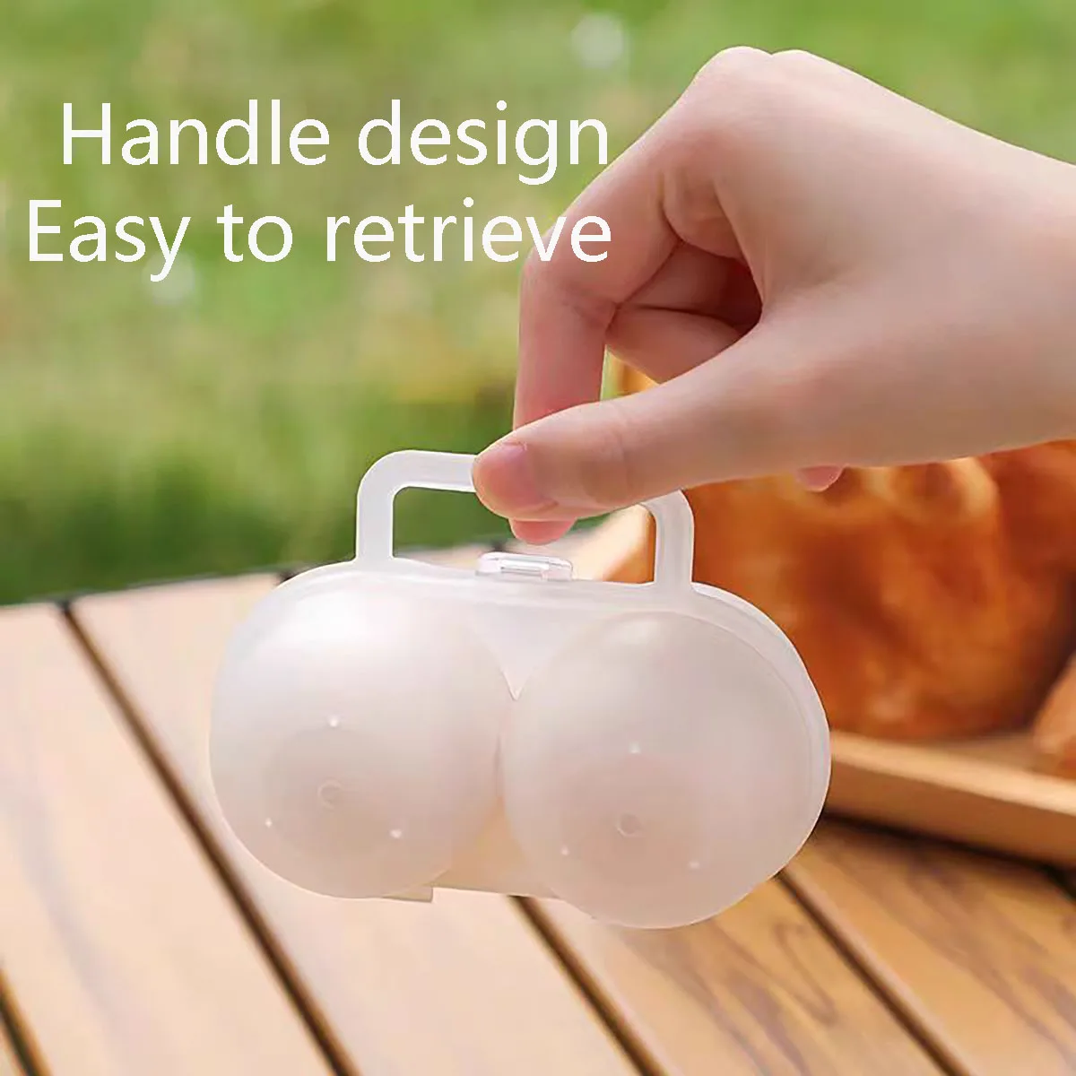 2-Cell Outdoor Portable Egg Box Plastic Egg Tray Refrigerator Storage Box Shock-absorbing And Anti Drop Loade 1pc