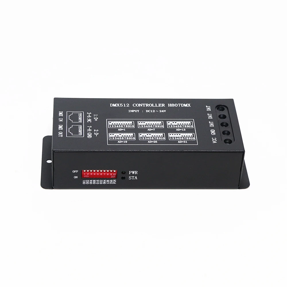 DMX512 Controller H807DMX 1024 pixels RGB Controller 14 Channels DMX For WS2812 DMX Stage Light to SPI Decoder dmx controller