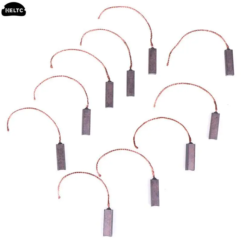 10Pcs Carbon Brushes Wire Leads Generator Generic Electric Motor Brush Replacement 4.5 x 6.5 x 20mm carbon brush