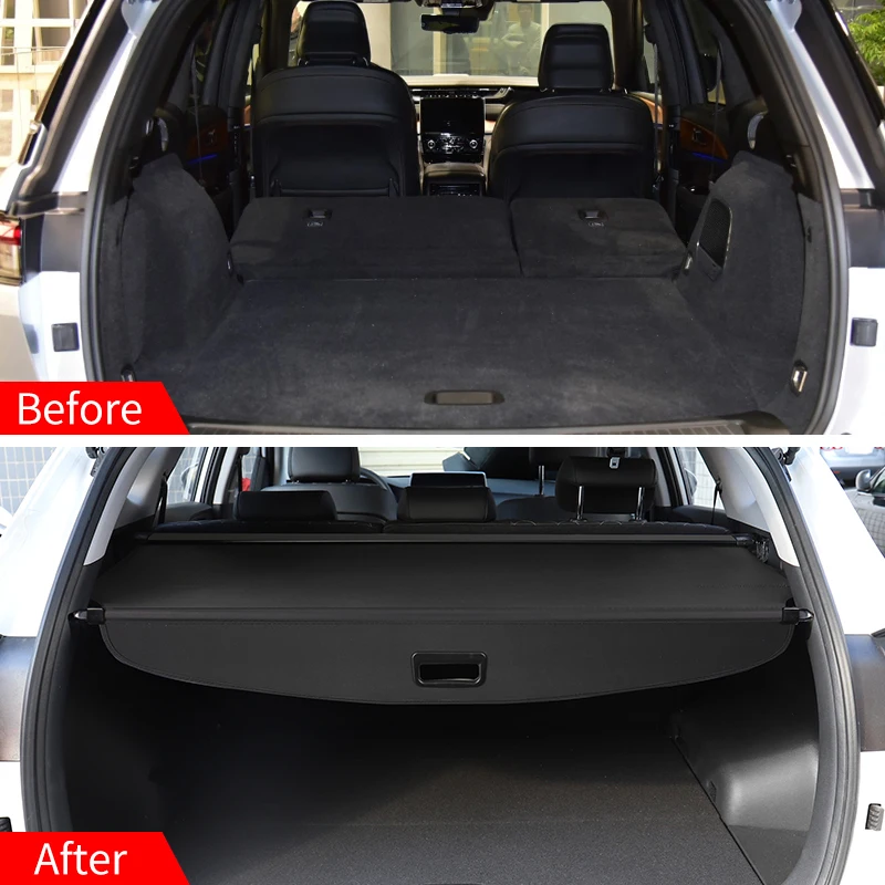 Jeep Grand Cherokee L 7 좌석 2023+ 개폐식 트렁크 카고 커버 소포 랙 엿보기 방지 쉴드 개인 정보 보호 자동차 액세서리