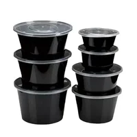 Disposable Lunch Box Black Thickened Food Packaging Box Heatable Plastic Takeout Packaging Fruit Salad Lunch Preservation Box 1