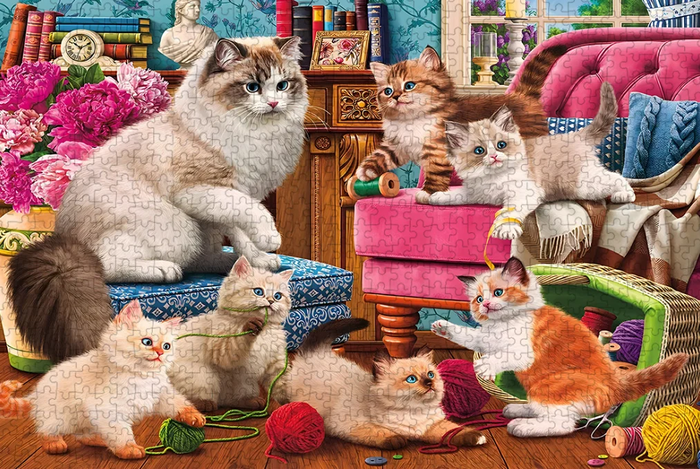 

Деревянный Пазл «кошки и книги», 1000 шт., ersion, пазл, белая карта, развивающие игрушки для взрослых и детей