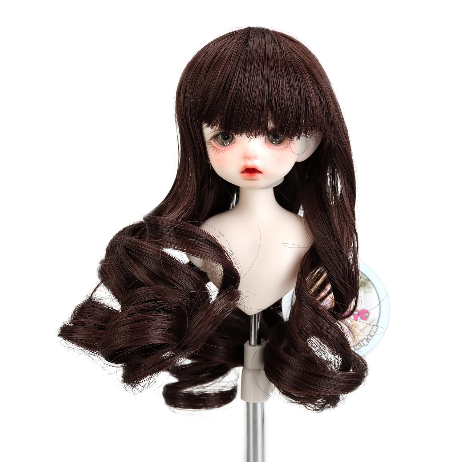 1/6 BJD Doll Wigs 6-7'' Long Curly Natural Color With Bangs MSD DIY Doll Make Accessories Doll Tress Wig Hair doll wig bangs 5 100cm tress curly hair extensions for bjd blyth american all dolls accesories