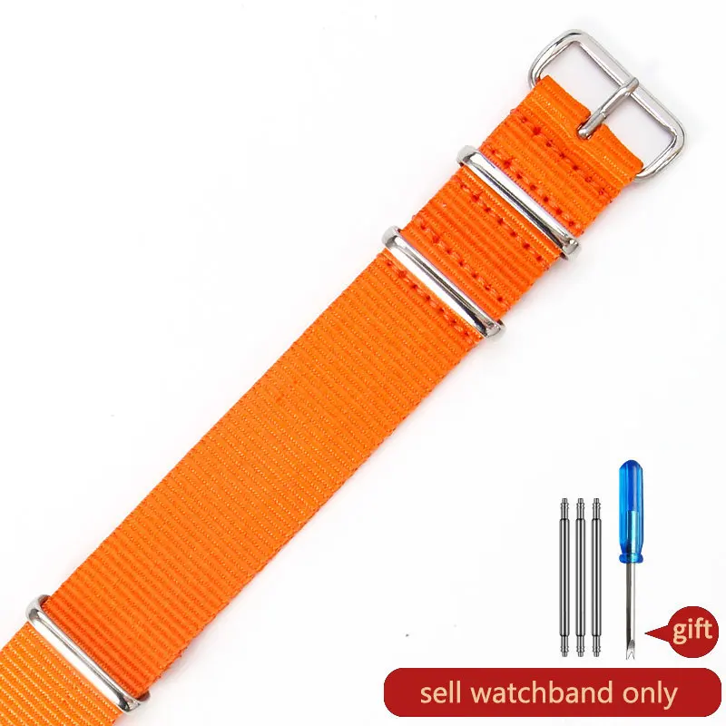 Quick-Speed Nylon Watchband with Stainless Steel Buckle in Canvas - 18, 20, 22mm