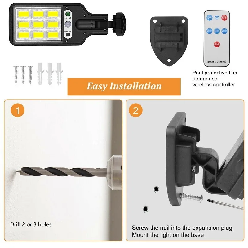 Description Picture 4 of itemNew Solar LED Waterproof Street Lights Outdoor Garden Courtyard Solar Induction Wall Light Rural Road Lighting Wall Lights Hot