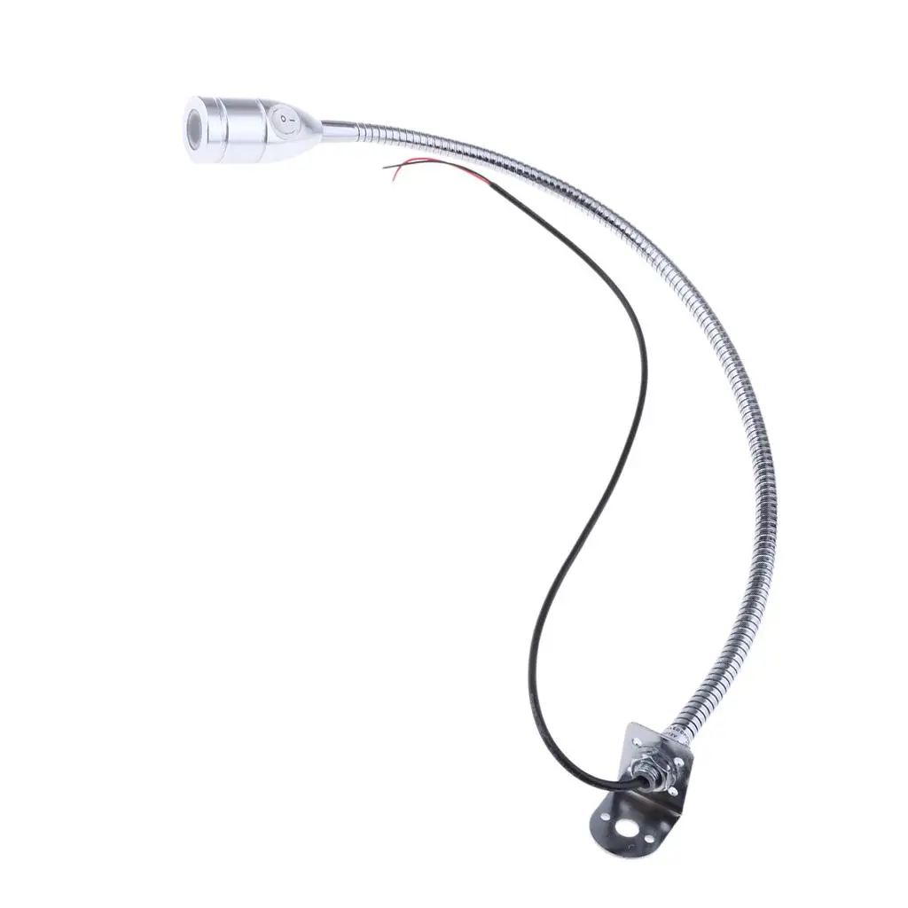 Boats RV Reading Lamp LED Bed Lights Wall-Mounted Beside Lamps Wired Sconce Lamp 12V / 3W / 6000K Gooseneck Length 50cm Boat Reading Lamp