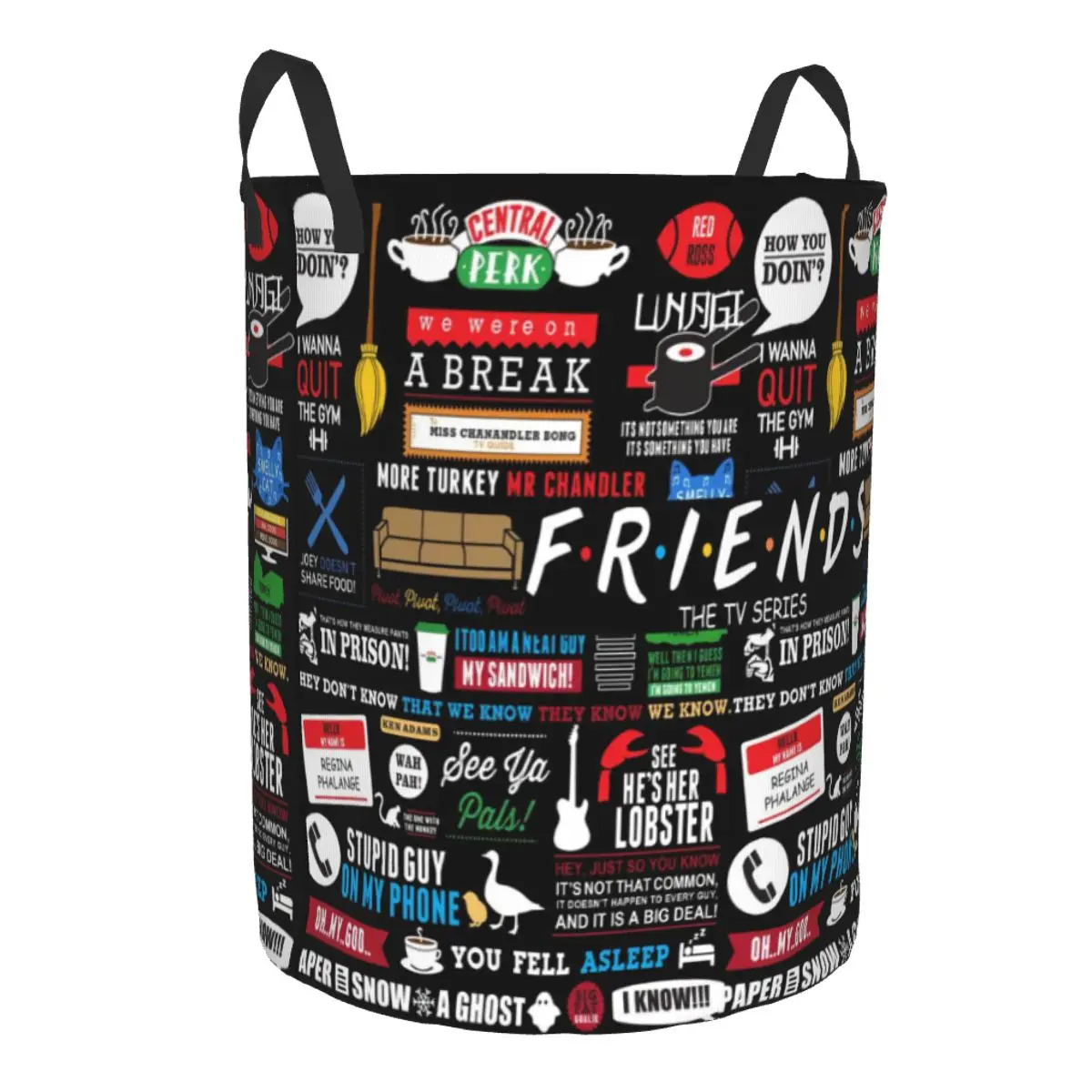 Funny TV Show Friends Collage Laundry Hamper Large Clothes Storage Basket Toy Bin Organizer for Kids