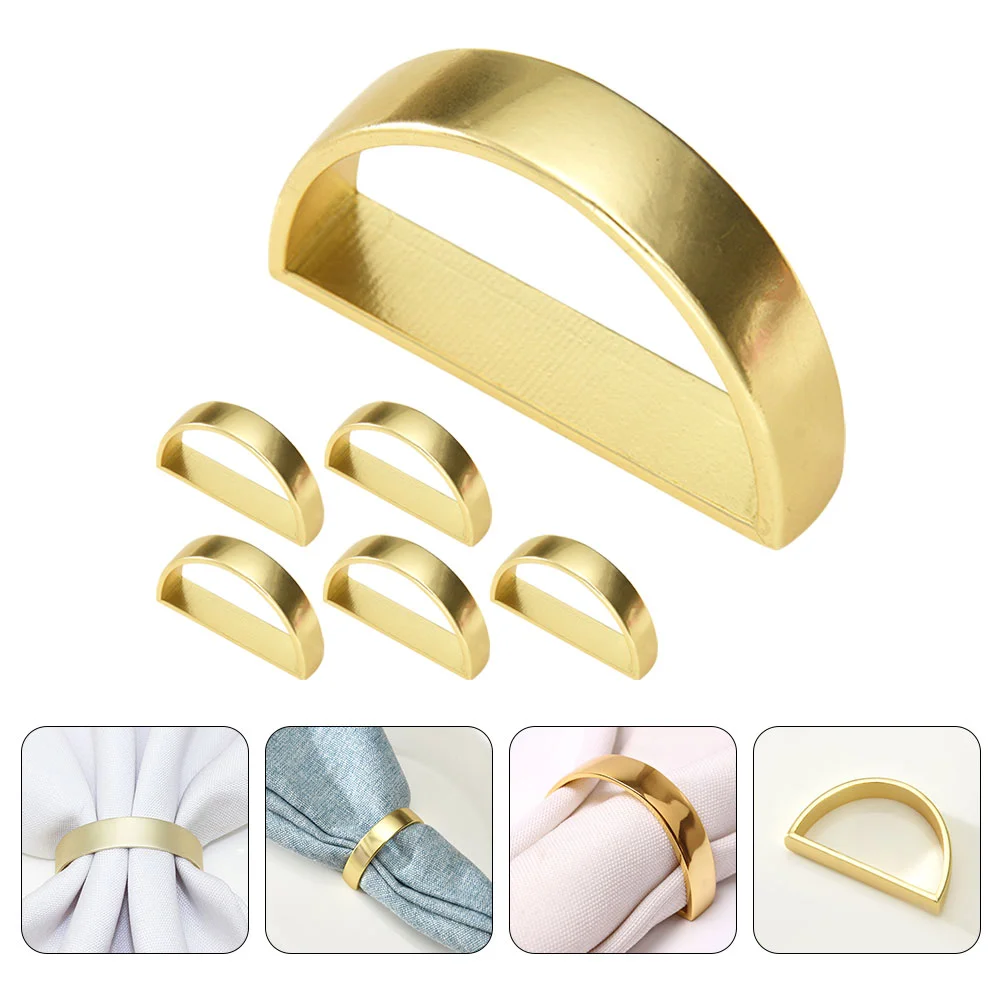 

D Shape Napkin Rings Napkin Buckles Napkin Decor Serviette Ornaments Party Supplies Semicircular Napkin Buckle Napkin Ring