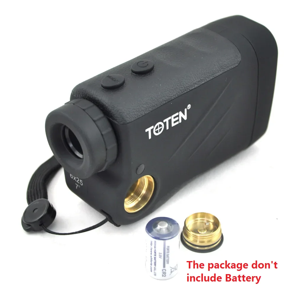 TOTEN 6x25 Laser Rangefinder With Solar Board FMC 600M Metre Distance Tactical Hunting Telemeter Golf LCD Roof Optics Telescope