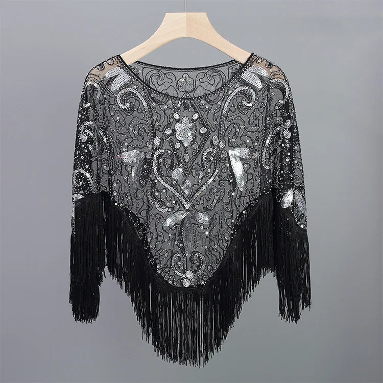 Summer Shirt Maternity Tops Plus Size Irregular Hollow Out Maternity Capes Mesh Tassel Patchwork Sequins Tops Pregnant Woman Photography Shirts Shawl Blouse