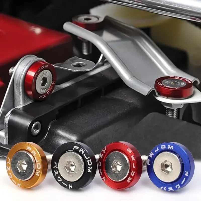 Lug Nuts Jdm Car Modification M6 Gasket Concave Screw 1.9cm Hexagonal Fasteners A Set Screw Fender Bumper Engine Aluminum 20pcs