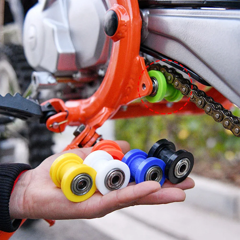 Universal 8mm Metal Motorcycle Chain Pulley Roller Guard with Bearing – Durable Drive Chain Slider Accessory