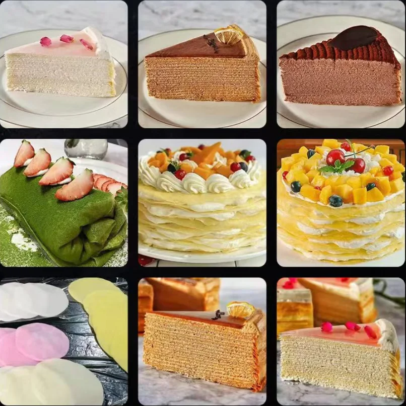 Description Picture 2 of itemCommercial Automatic Mini Mille Crepe Wrapper Cake Machine Thickness AdjustableThousand Layer Spring Roll Pancake Making Maker