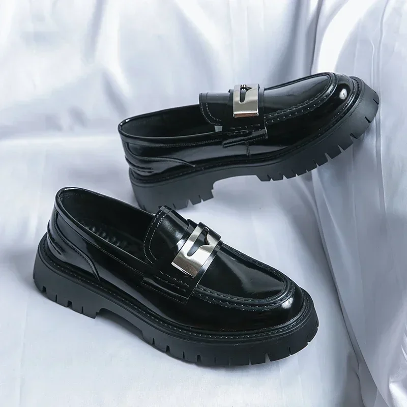 Leather Shoes Men's Loafers Men's Casual Leather Shoe Formal Shoe High Quality Wedding Office Thick Sole Casual Shoes New