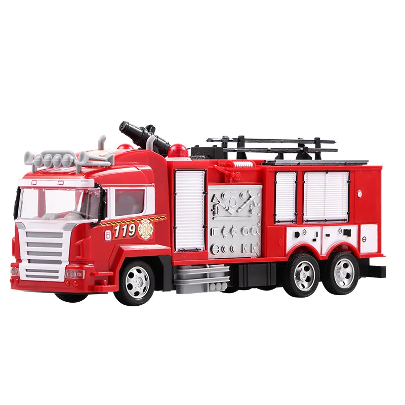 Large Size Fall Resistant Electric Remote Control Fire Truck Toy Set Children Simulation Sprinkler Engineering Car Boy Toy Gift images - 6