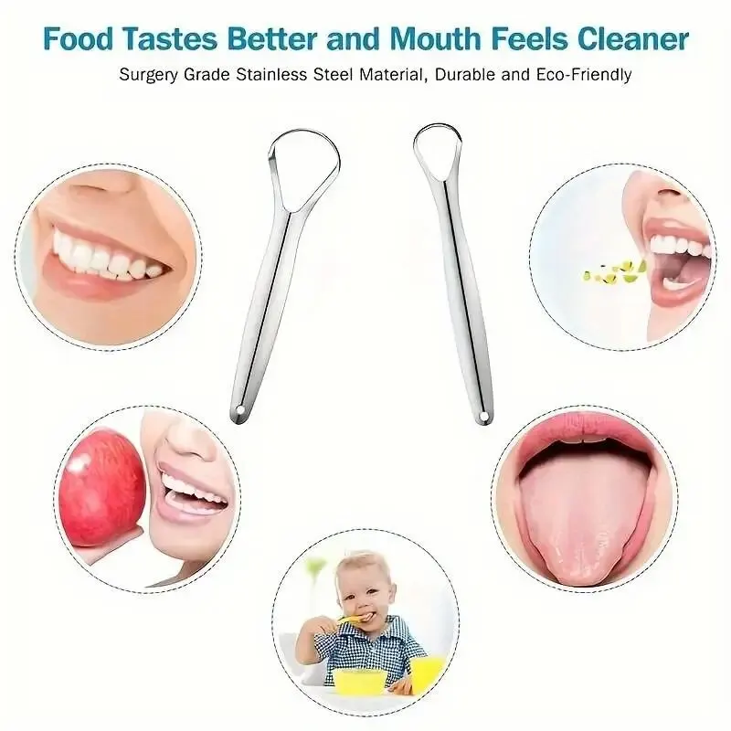 Tongue scraper 1pc Stainless Steel Tongue Scraper Tongue Coating Cleaner TongueCoating Brush Cleaning Coating Removing Bad Breath OralCa
