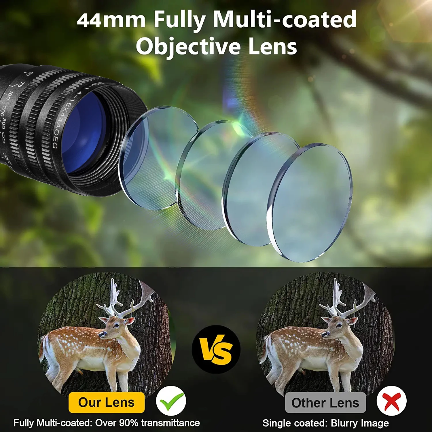 Bestsight 4-16x44 AOE Adjustable Optic Sight Green Red