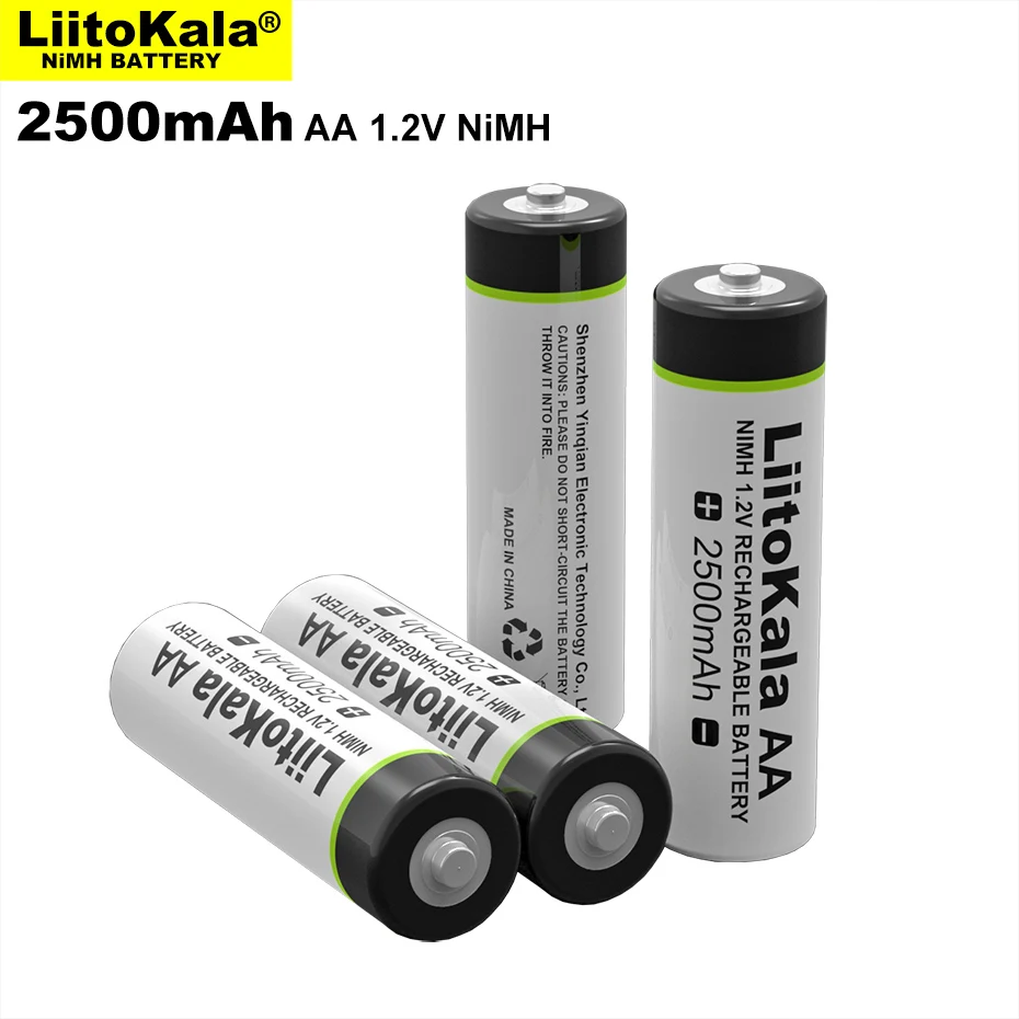 Liitokala-bateria Recarregável Ni-mh 1.2v aa 2500mah Pistola de Temperatura Controle Remoto Mouse Baterias Toy 450 Pcs