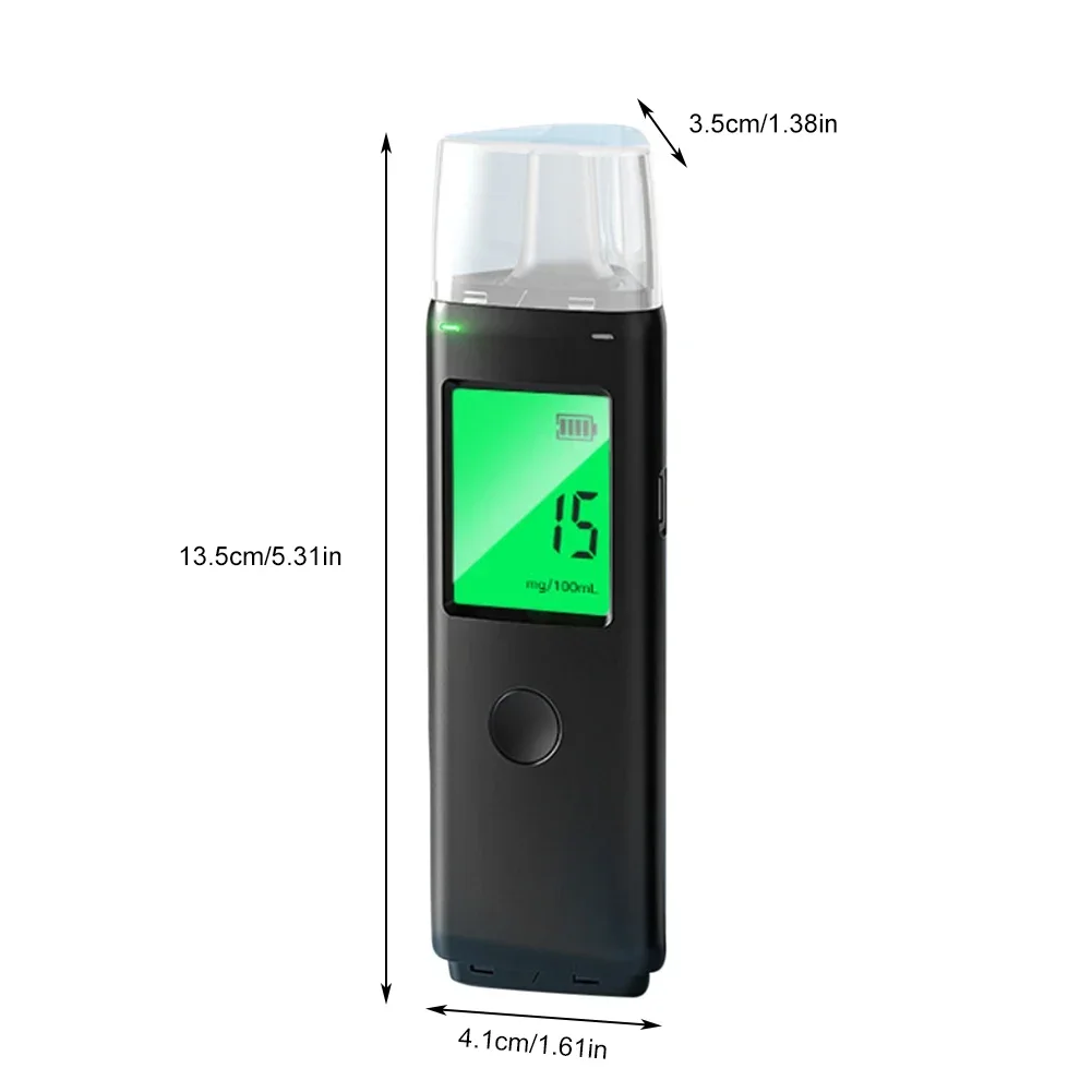 Portable Breathalyzer Professional Alcohol Tester High Accuracy Digital Display Rechargeable Breath Tester Tool with Mouthpiece