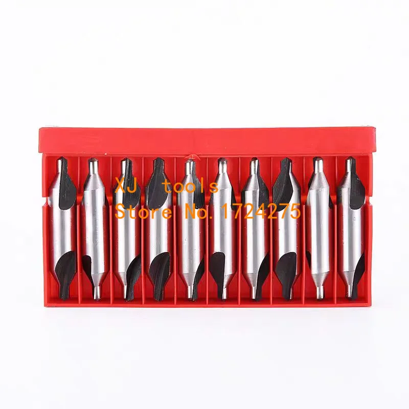 새로운 10개/세트 1mm 2mm 3mm 4mm 5mm 6mm HSS 센터 드릴 60도 복합 카운터싱크 각도 비트 팁 세트 공구