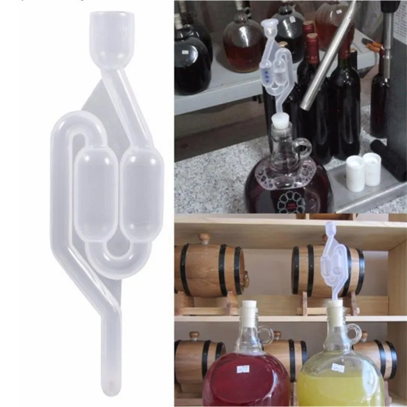 For Homemade Wine Vent Air Lock Exhaust One-way Home Brew Wine Fermentation Airlock Check Valve Water Sealed Valves Home