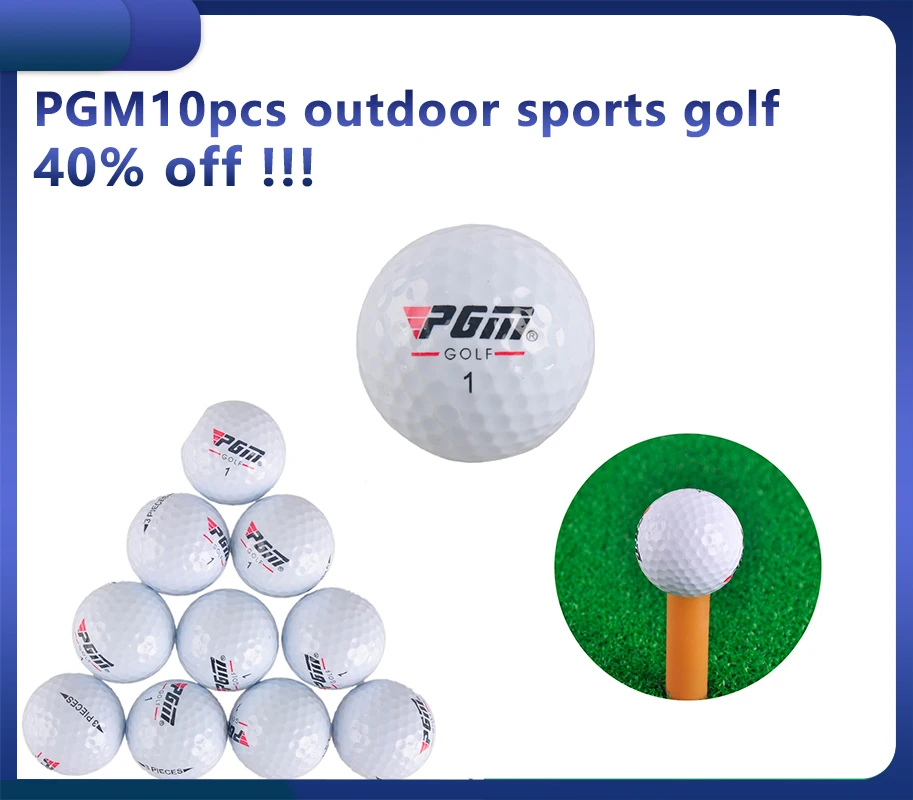 

Pgm10pcs Outdoor Sports Golf Game Training Competition Rubber Three Layer High-Grade Golf White Golf Accessories