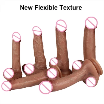 Six Models Realistic Makeup Dildos Silicone Big Penis Anal Sex Toys For Women Strapon Female Masturbation Vagina Orgasm Gag Dick 1