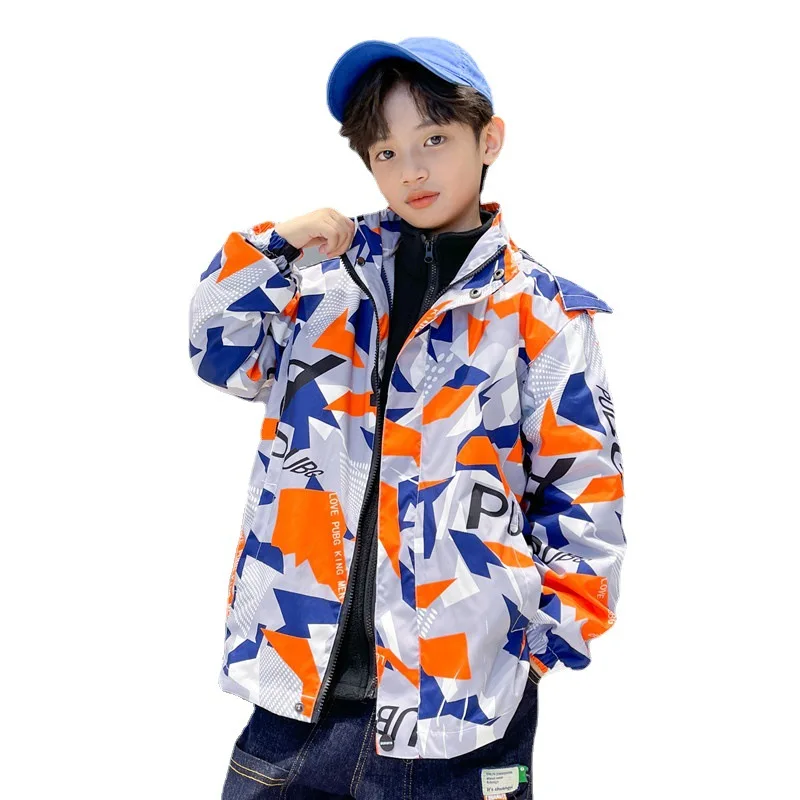Teenage Boys Camouflage Coats Winter Warm Fleece Jackets for Big Boy Thicken Outerwear Trench Tops for Kids 5-15Year