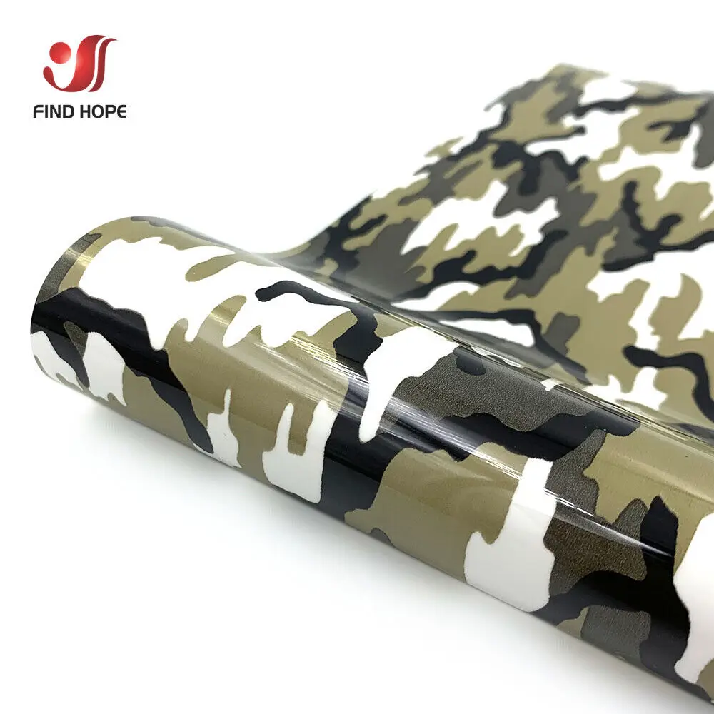 Camo Cloud Flower Pattern Heat Transfer Vinyl Film for DIY Textile and Bag Decoration