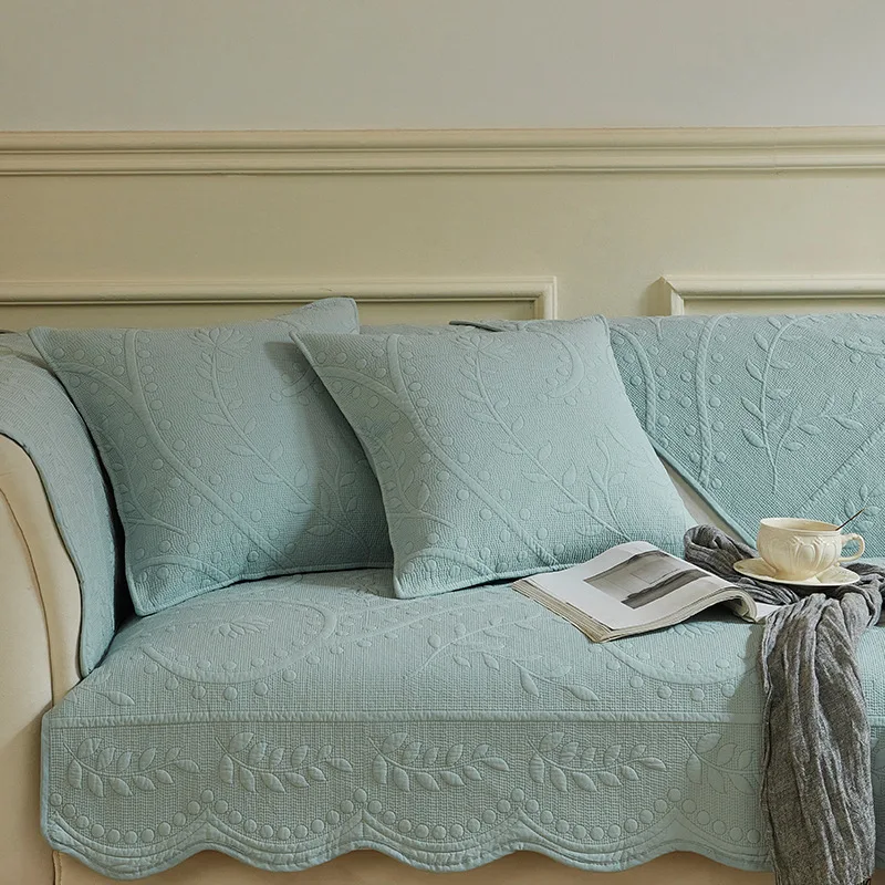 Embroidered Cotton Washed Sofa Cushion Four Seasons Universal Non-slip Cotton Fabric Living Room Sofa Cover 6