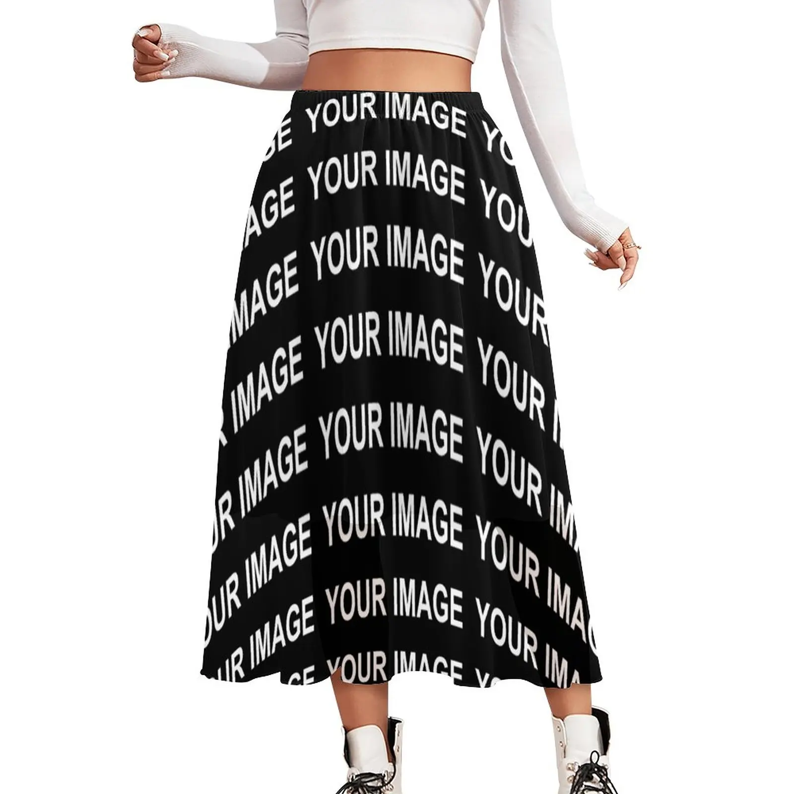 

Your Image Customized Skirt Custom Made Design Cute Long Skirts Spring Y2K Elastic Waist Chiffon Printed Oversized Casual Skirt
