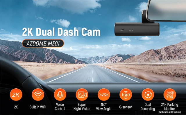 Azdome Dashcam With Night Vision Azdome M550 Channel Dash Cam, 4K