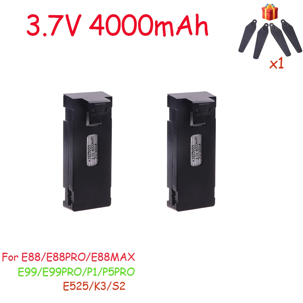Sc8cc7def6fae4eaaa51f26ccd757a78fQ 3.7V 4000mAh Rechargeable Li-ion Battery For RC Drone E88 E88PRO E99 P1 K3 P10 A13 S98 E525 RC Quadcopter Parts Battery 1-10pcs