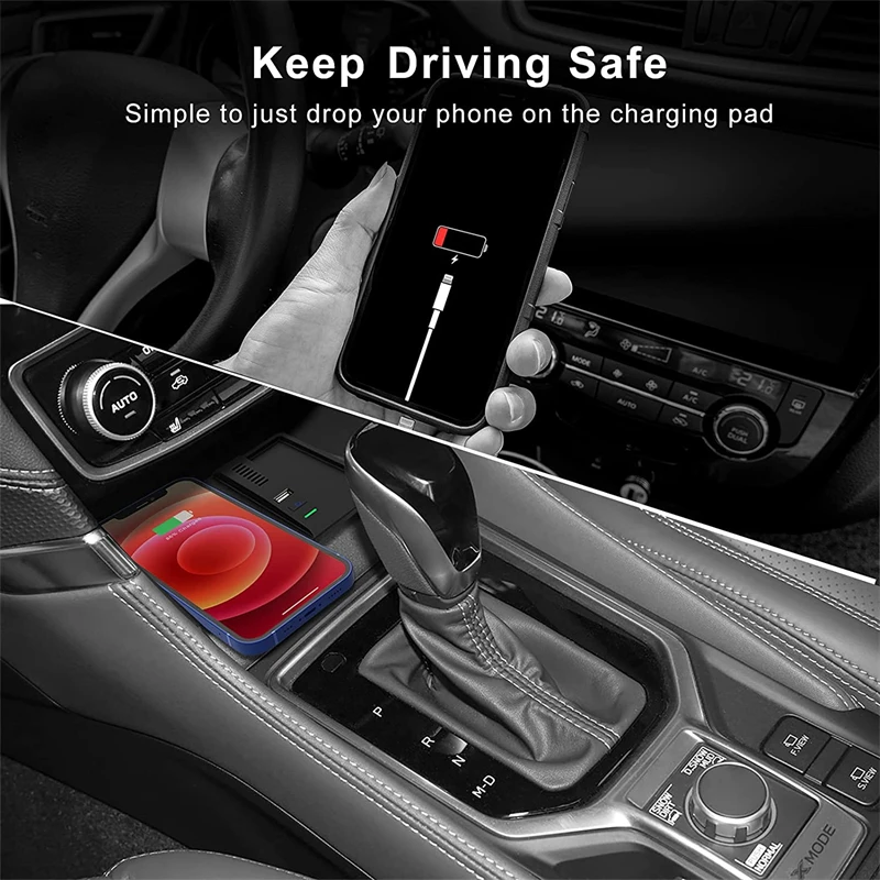 Car Wireles Charging Pad for Subaru Forester SK Sport JDM MK5 Wilderness 2019~2022 Phone Fast Charger Plate Accessorie 2020 2021