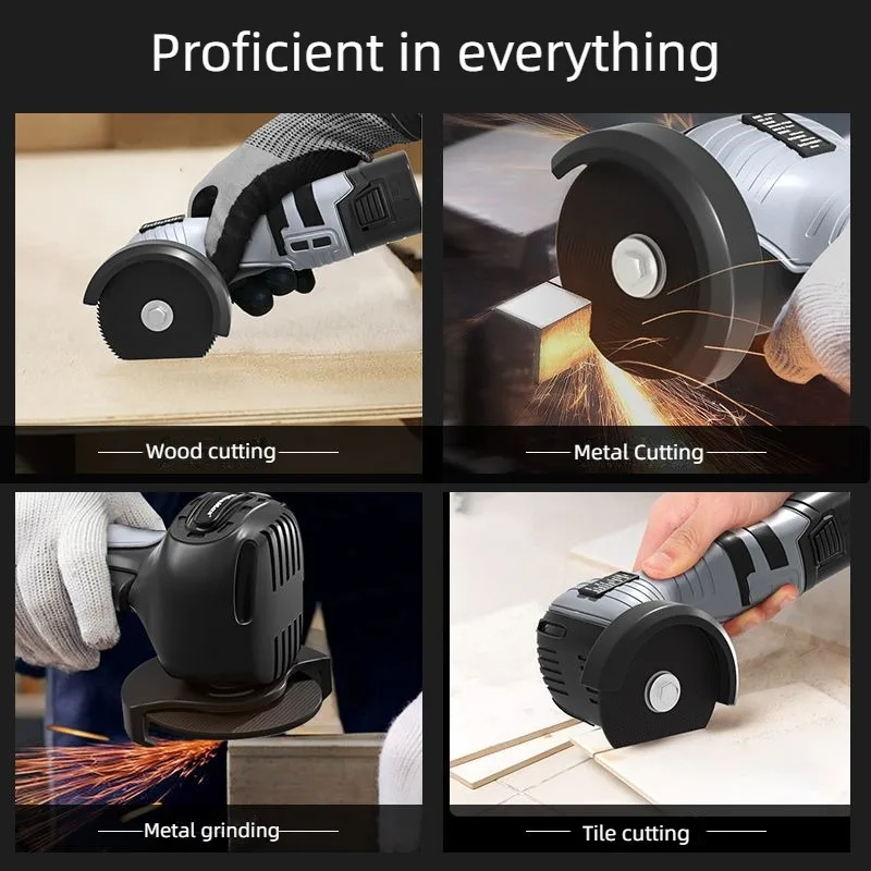 16.8V Cordless Electric Angle Grinder 9000r/min Lithium Battery Mini Polishing Grinding Machine Diamond Cutting Power Grinder 6