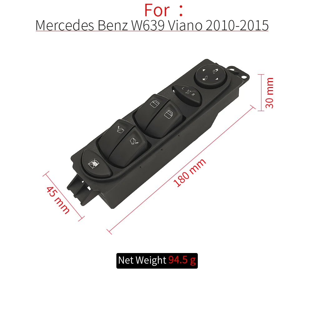 For Benz W639 Car Window Control Switch Electric Power Master Window Switch Replacement For MERCEDES-BENZ VIANO VITO VITO / MIXTO 6395451013