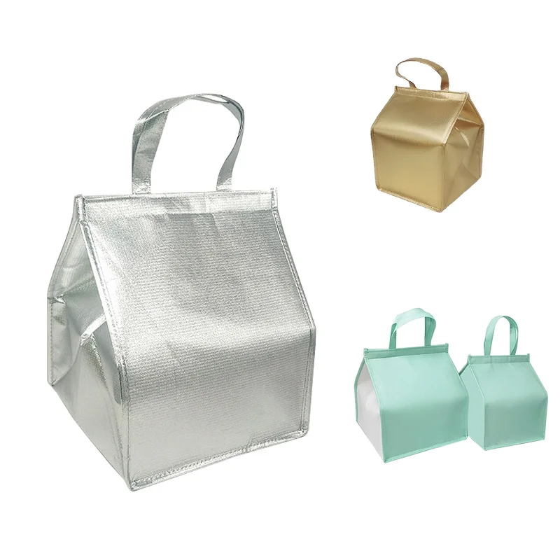 1Pc Silver Thermal Insulated Lunch Bag – Large Square Foil Cooler Tote for Cake, Sandwi... - SKU TILB1544 - UGI Packaging