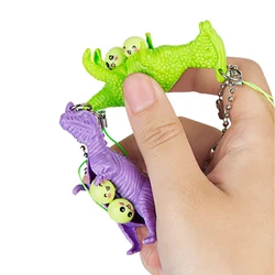 Porte clés à pression de dinosaure, jouets de décompression, Squishy, pois, haricots, jouets anti Stress pour enfants 