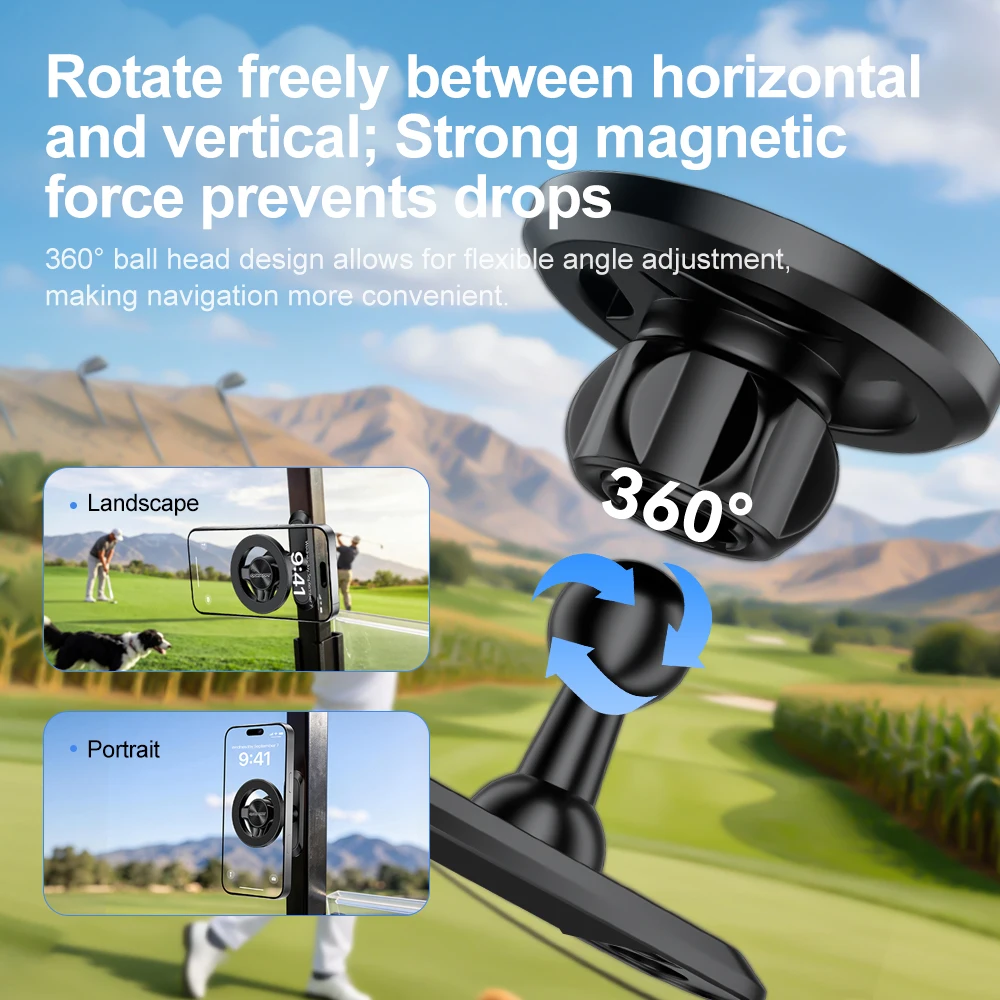 Enhanced Magnetic Phone Holder with 360° Rotation and Anti-Shake Design