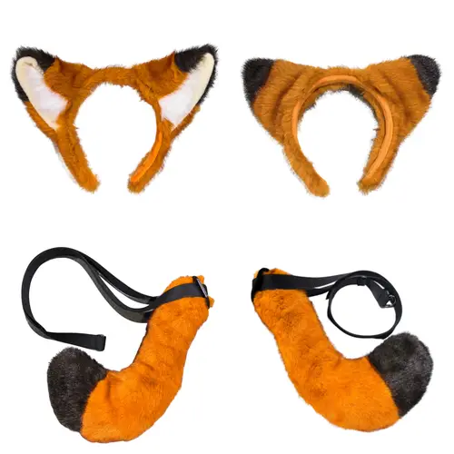 Nick Movie Animal Ear Cosplay Headwear Plush Orange Fox Tail Comic-con Party Dress Up Set Woman Man Carnival Costume Accessories - Image 6