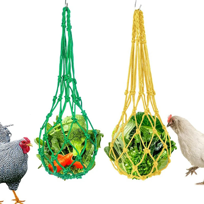 Poultry Feeder Chicken Vegetable Net Bag For Hen Goose poultry feeder